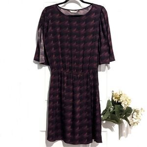 Tucker The Open Sleeve Mini Dress La Fedora Silk Dark Pink Black